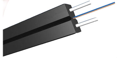 جودة  Black LSZH Sheath FTTH Optical Fibre In Computer Network With 2*0.45mm Steel Wire Strength Member مصنع