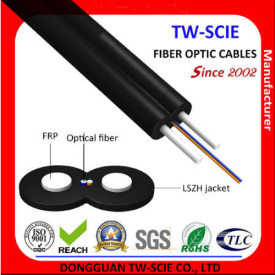 1 Core Single Mode FTTH Drop Cable 8.2kg / km وزن الكابل أداء جيد G652D