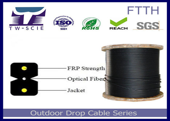 LSZH غمد كابل الألياف البصرية الداخلي Kevlar Yarn Material Strength Member-FTTH Cable