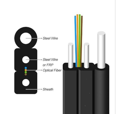 كابل FTTH ذاتية الدعم 1 Core إلى 4 cores كابل الألياف الضوئية الداخلية الخارجية