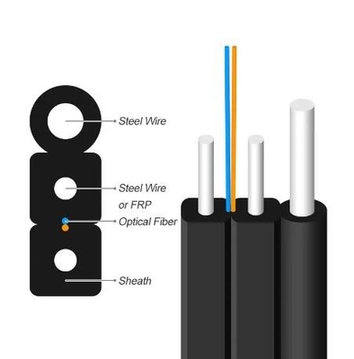 FTTH في الأماكن المغلقة في الأماكن الخارجية GJYXCH كابل قطرة الألياف الضوئية الألياف الضوئية FRP/Steel G657A 1 2 4 Core Single Mode LSZH Jacket Fiber Optic
