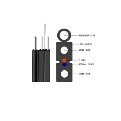 سلك فولاذي خارجي 1core 2cores 4cores ذات الدعم G657a1 G657a2 9/125 كابل FTTH Drop