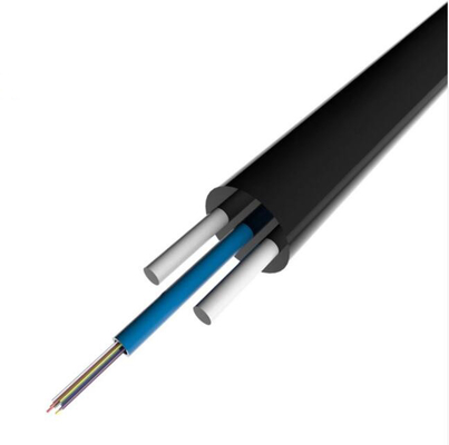 4 أساسية مسطحة ذاتية الدعم FTTH خارجية قطرة كابل الألياف الضوئية Gyfxtby