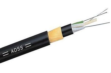 12 نواة ADSS كابل الألياف الضوئية غير المعدني غلاف خارجي أسود سهل التركيب لاتصالات الطاقة