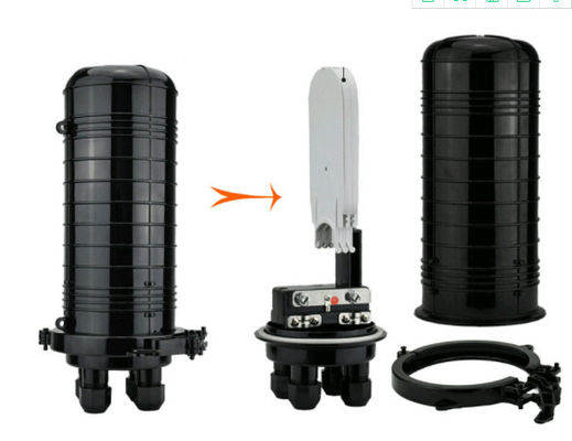 36 كابل الألياف الضوئية الأساسية المشتركة إغلاق نوع أفقي أسود اللون