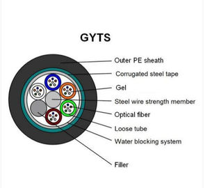 GYTS Multi Strand الألياف البصرية كبل مين 8.8 مم ± 0.2 مم قطر الكابل ISO مضمونة