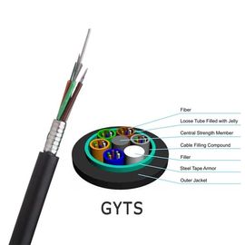 GYTS في الهواء الطلق كابل الألياف البصرية للاتصالات السلكية واللاسلكية الشريط الصلب المدرعة تقطعت بهم السبل فضفاض أنبوب