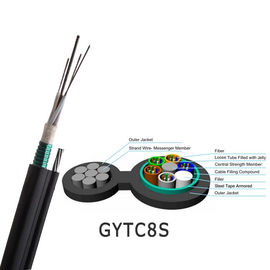 كابل GYTC8S الشكل 8 الشكل 144 كابل دعم ذاتي من الألياف البصرية الخارجية