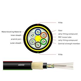 كابل الألياف البصرية الخارجي ADSS 96 Core All-Dielectric ذاتي الدعم