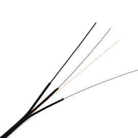 1-4 Core FTTH Drop Cable FRP / Steel Strength عضو مغطى بكابل بصري مسطح