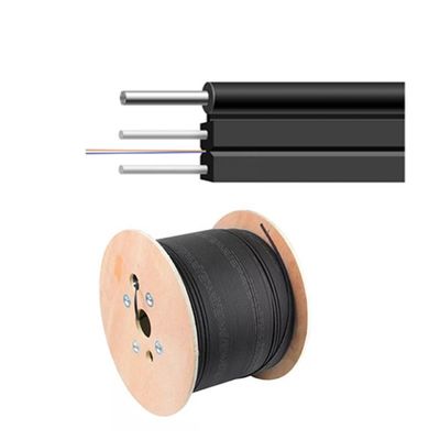1-24 Core SM G657A1 كابل إسقاط الألياف المدرعة شبكة FTTH شبكة LSZH سترة سوداء للداخلية