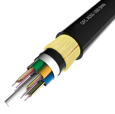 OEM 72 Core PE / AT غمد خارجي جوي جميع كبلات الألياف البصرية ذاتية الدعم العازلة