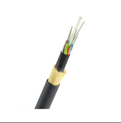 أسود PE غمد 100 سبان 48 نواة G652D ADSS كابل الألياف البصرية العازل