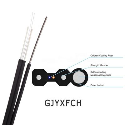 2 Core G657A1 Fiber GJYXCH GJYXFCH FTTH Drop Cable خارجي