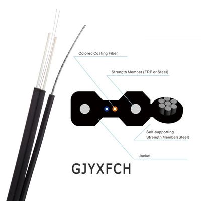 2 Core G657A1 Fiber GJYXCH GJYXFCH FTTH Drop Cable خارجي