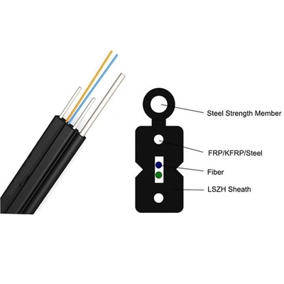 كابل إسقاط FTTH ذاتي الدعم 1300-1324 نانومتر طول موجي تشتت صفري GJYXCH / GJYXFCH